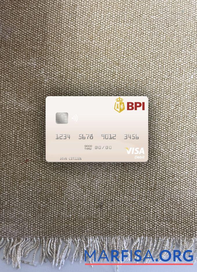 Blank Philippines Bank of the Philippine Islands visa debit card photolook front example